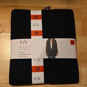 Gloria Vanderbilt Black Open Front Cardigan